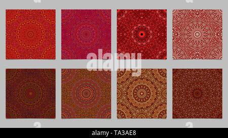 Bohemian seamless abstract garden mandala pattern background set Stock Vector