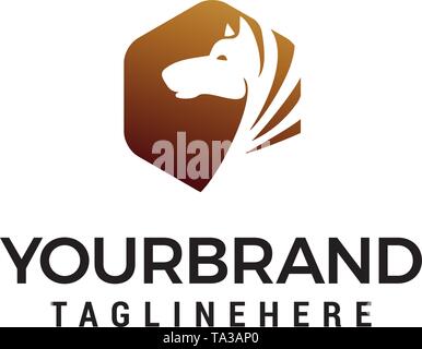 head horse logo design concept template vector Stock Vector