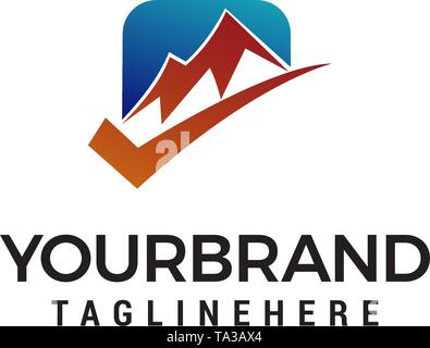 check mountain logo design concept template vector Stock Vector