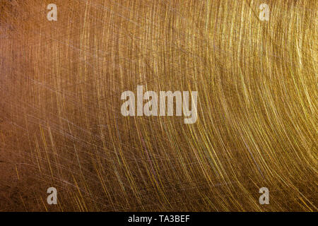 flat brushed brass texture with random pattern and light reflection Stock Photo