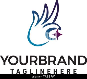 hand star logo design concept template vector Stock Vector