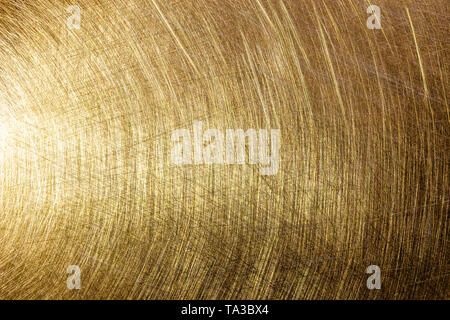 flat brushed brass texture with random pattern and light reflection Stock Photo