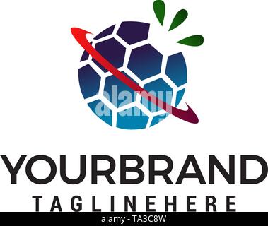 globe technology logo design concept template vector Stock Vector