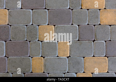 Modern artificial rectangle stone linear paving with round corners texture and background Stock Photo