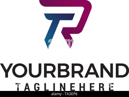 letter TR logo design concept template vector Stock Vector