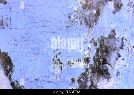 Blue plsater wall with black mold background Stock Photo