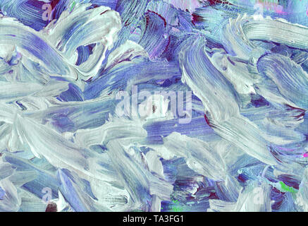 Abstract mixed media watercolor painting. Cool modern white blue purple and violet color art background or artistic creative texture. Artwork textures Stock Photo