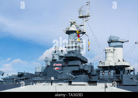 World War II Battleship USS North Carolina in Wilmington, North Carolina Stock Photo