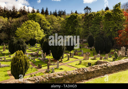 The wooded churchyard/burial ground of Hillsborough Parish Church, completed in 1772, County Down, Ulster, Northern Ireland Stock Photo