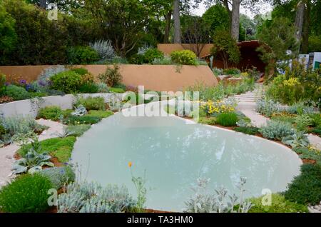 The Dubai Majlis Garden at the 2019 rhs chelsea flower show in london england Stock Photo