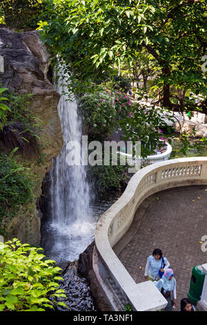 Waterfall in Hong Kong Park, Central, SAR, China Stock Photo