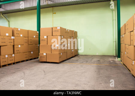 The rows of material boxes or product boxes in warehouse area Stock ...