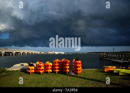 storm clouds over the inlet Stock Photo