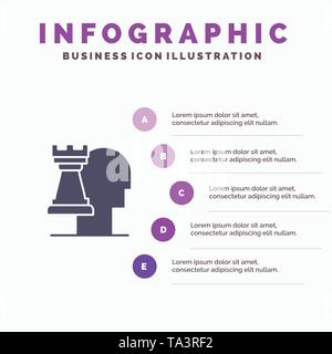 Business, Decisions, Modern, Strategic Solid Icon Infographics 5 Steps Presentation Background Stock Vector