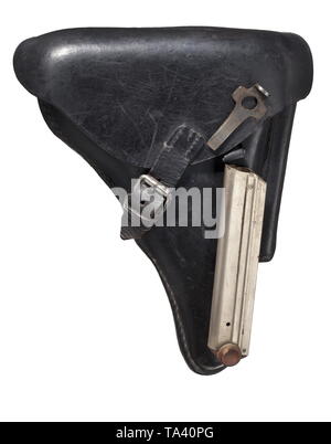 Small arms, pistols, holster for a Luger Pistol 08, Additional-Rights-Clearance-Info-Not-Available Stock Photo
