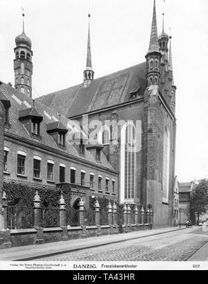 The Church of St. Trinitatis belongs to the Franciscan monastery in Gdansk, built in the 15th century. During the Second World War, the church was severely damaged and after 1945 was renovated in several steps till 2001. Stock Photo