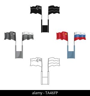 Flag of russia icon cartoon style Royalty Free Vector Image