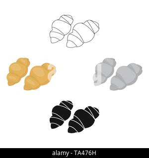 Gnocchi pasta icon in cartoon,black style isolated on white background. Types of pasta symbol vector illustration. Stock Vector