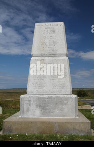 Custer's Last Stand Monument at Little Bighorn Battlefield National Monument in Montana, USA Stock Photo