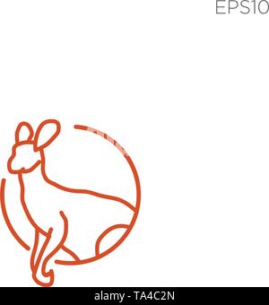kangaroo line symbol or logo icon illustration vector Stock Vector