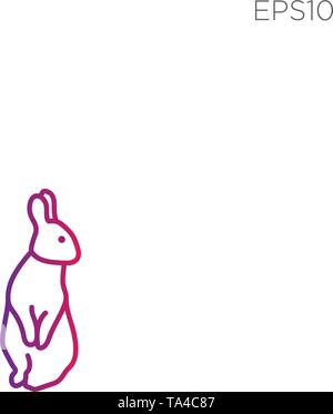 rabbit bunny logo or symbol vector illustration - vector Stock Vector