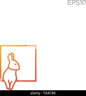 rabbit bunny logo or symbol vector illustration - vector Stock Vector