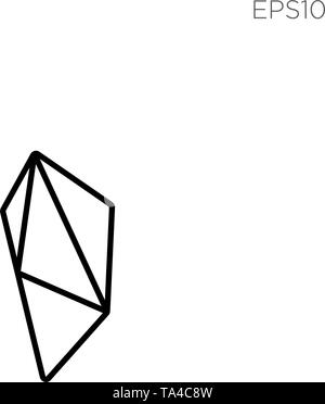 gemstone line logo or symbol icon vector isolated - vector Stock Vector