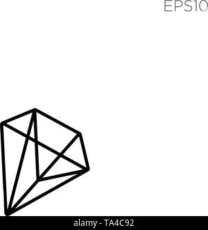 gemstone line logo or symbol icon vector isolated - vector Stock Vector