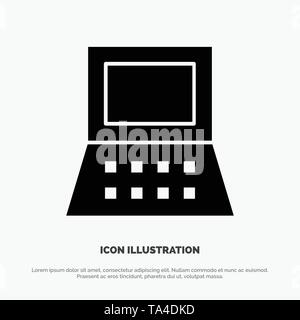 Laptop, Computer, Hardware solid Glyph Icon vector Stock Vector