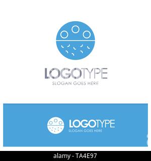 Bone, Calcium, Mineral, Skincare, Strength Blue Solid Logo with place for tagline Stock Vector