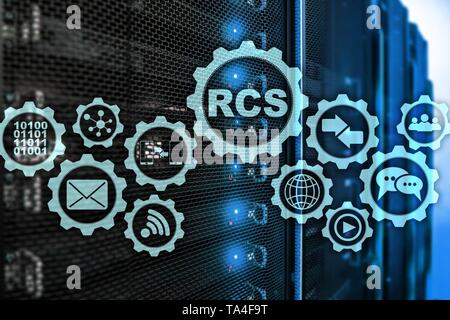 RCS. Rich Communication Services. ommunication Protocol. Technology concept Stock Photo