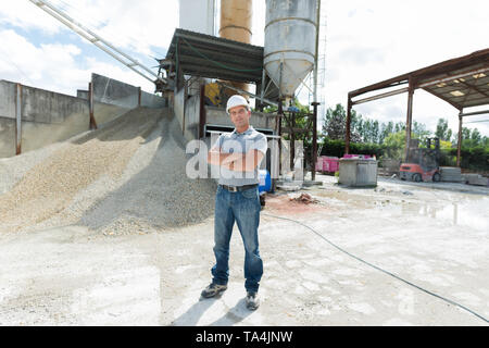 portrait of a male worker in a quarry Stock Photo