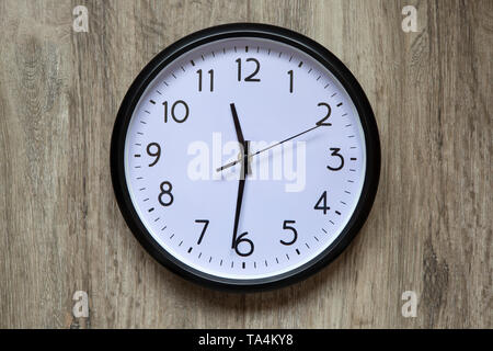 Blank clock face with hour, minute and second hands Stock Photo
