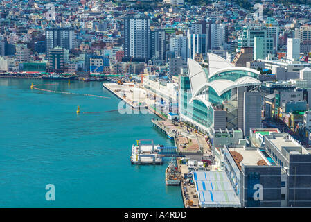 busan harbor,  the largest port in South Korea Stock Photo