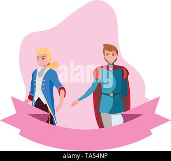 princes charming of tales characters vector illustration design Stock Vector