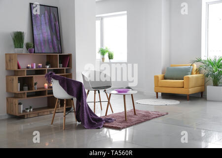 Stylish modern interior of studio apartment Stock Photo