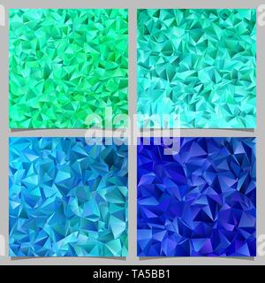 Geometrical abstract tiled triangle pattern background set - vector mosaic design from colored triangles Stock Vector