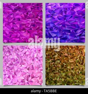 Geometrical abstract tiled triangle pattern background set - vector mosaic designs Stock Vector