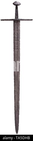 A German knightly sword, circa 1100 Double-edged blade with shallow ...