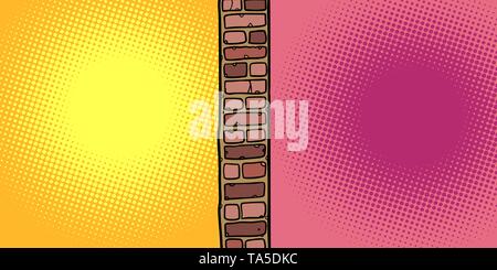 brick wall, separation obstacle Stock Vector