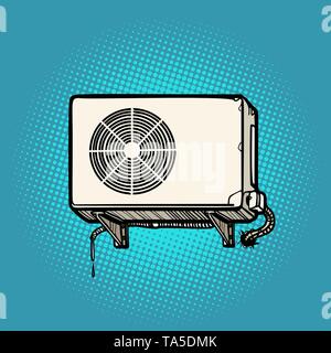 air conditioning on the outside wall Stock Vector
