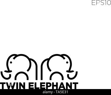 elephant logo ine icon or symbol vector illustration - vector Stock Vector