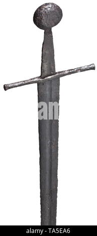 A German knightly sword,1st Half of the 13th Century Double-edged blade ...