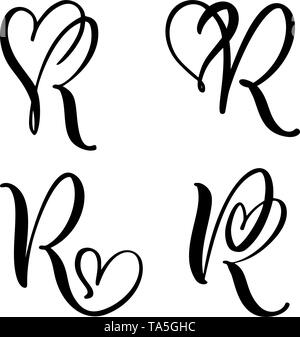 tattoo letter r with heart
