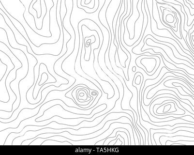 vector abstract map pattern with wavy lines. black and white topographic line contours. simple map design Stock Vector