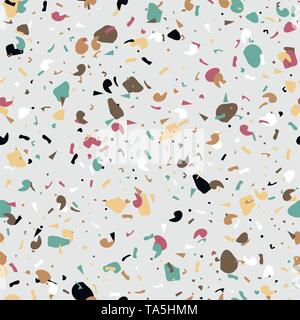 vector terrazzo background of marble texture. granite stone seamless pattern. abstract terrazzo floor design Stock Vector
