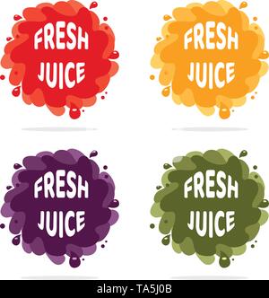 vector colorful juice splash isolated backgrounds. suitable for orange, tomato, grape, lime, kiwi, carrot and other fruits and vegetables juice logo w Stock Vector