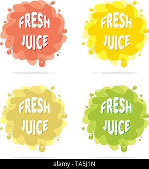 vector colorful juice splash isolated backgrounds. suitable for orange, tomato, grape, lime, kiwi, carrot and other fruits and vegetables juice logo w Stock Vector