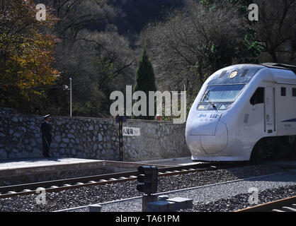 Beijing, China. 18th Oct, 2018. Photo taken on Oct. 18, 2018 shows Qinglongqiao Station of the Beijing-Zhangjiakou railway in Yanqing District, Beijing, capital of China. Credit: Zhang Chenlin/Xinhua/Alamy Live News Stock Photo