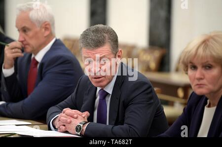 Moscow, Russia. 22nd May, 2019. Russian Deputy Prime Minister Dmitry Kozak before the regular government meeting hosted by President Vladimir Putin at the Kremlin May 22, 2019 in Moscow, Russia. Credit: Planetpix/Alamy Live News Stock Photo